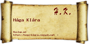 Hága Klára névjegykártya